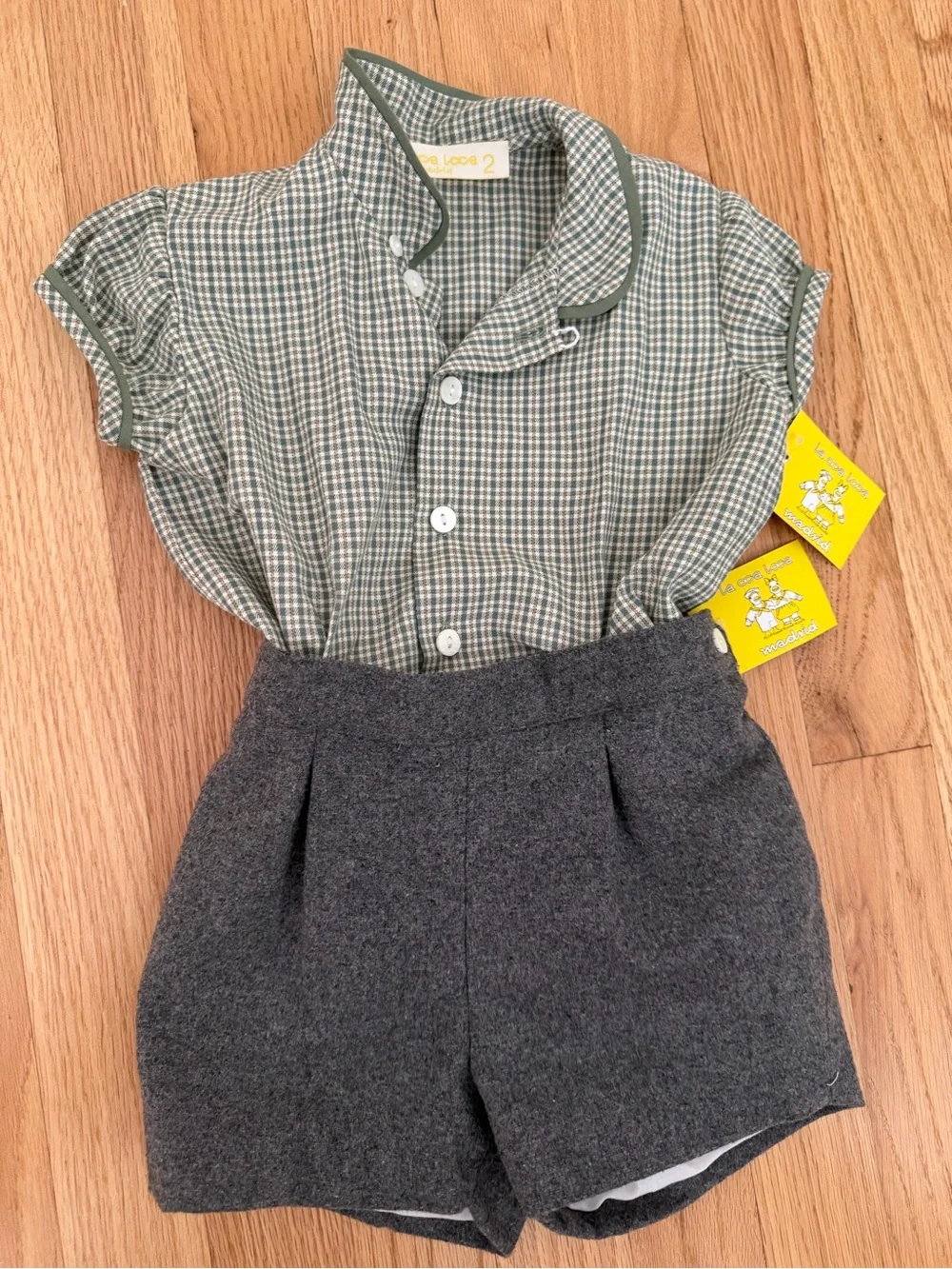 NWT Kids one piece shirt and wool shorts